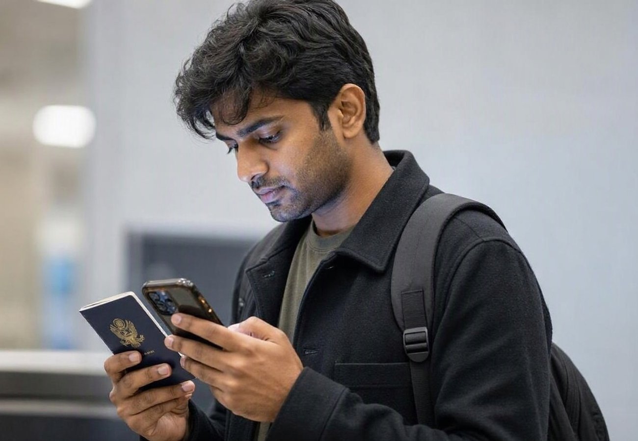 US Customs and Border Protection officer conducting border screening