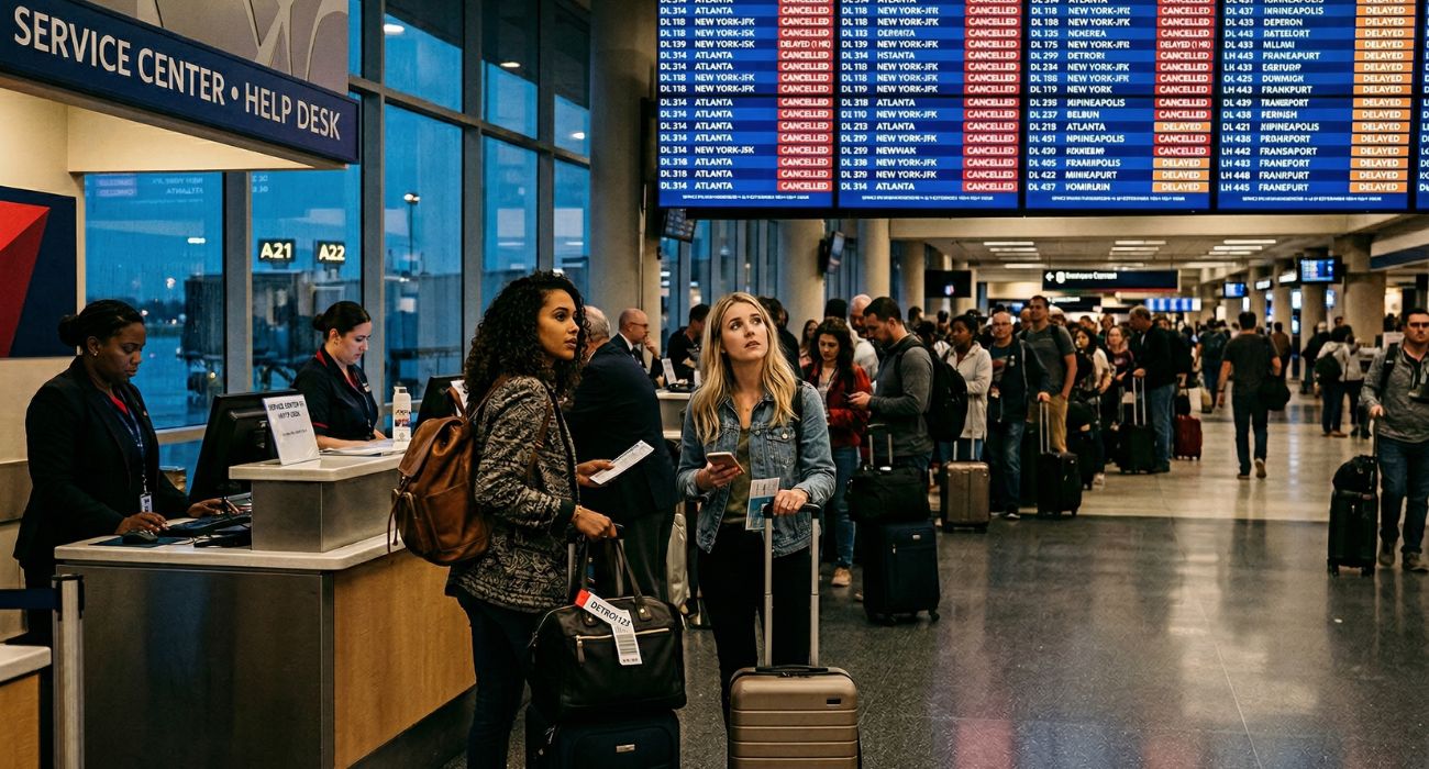 Detroit Metropolitan Airport Faces 94 Flight Delays and 10 Cancellations as SkyWest, Delta Air Lines, and Lufthansa Struggle With Major Disruptions