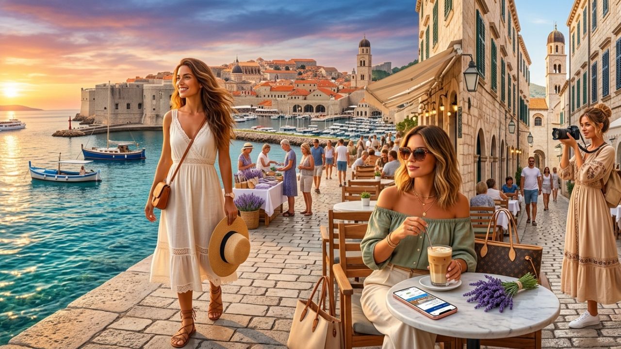 A highly scenic, affordable coastal town in Croatia overlooking the Adriatic Sea, representing the massive shift of budget-conscious European tourists away from expensive traditional resorts
