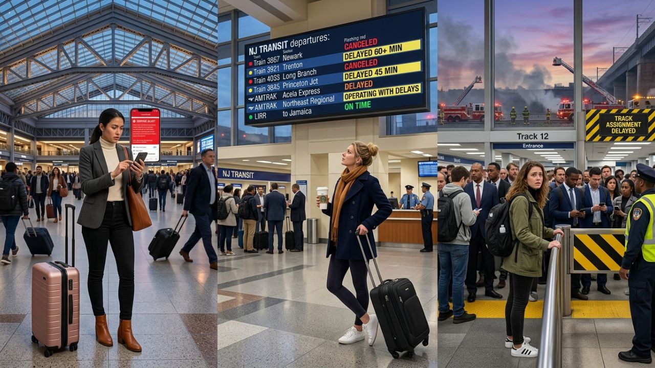 Penn Station Standstill After Intense Trackside Brush Fire Erupts in Secaucus Near the Hudson River Tunnels, Suspending NJ Transit Rail Services: New Travel Alert