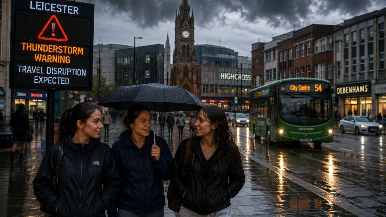 Met Office Issues Yellow Thunderstorm Warning for Leicester as Travel Disruption Escalates