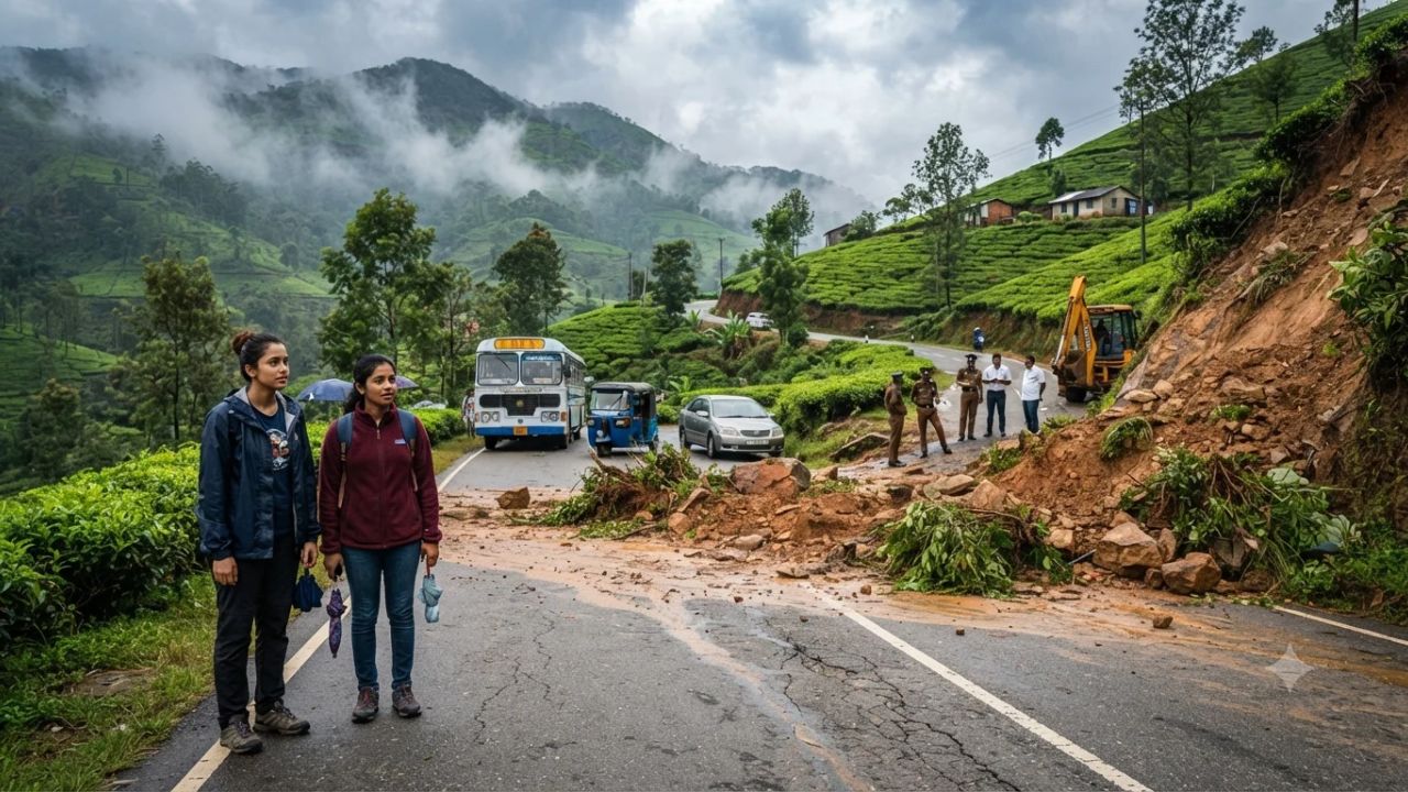 Sri Lanka Hill Country Travel Alert: Hatton-Bogawantalawa Road Cut Off by Landslide Near Wanaraja Estate