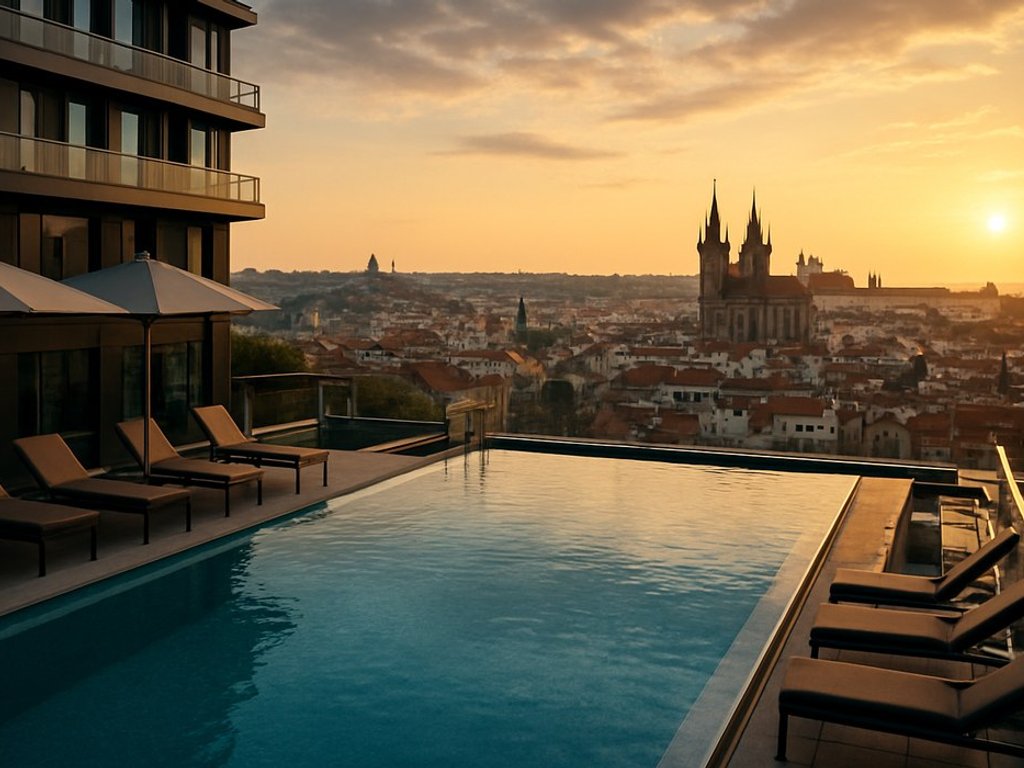 Top-rated 5* Grand Hotel Prague Towers 🌟 with panoramic pool and amazing city views from €65/double