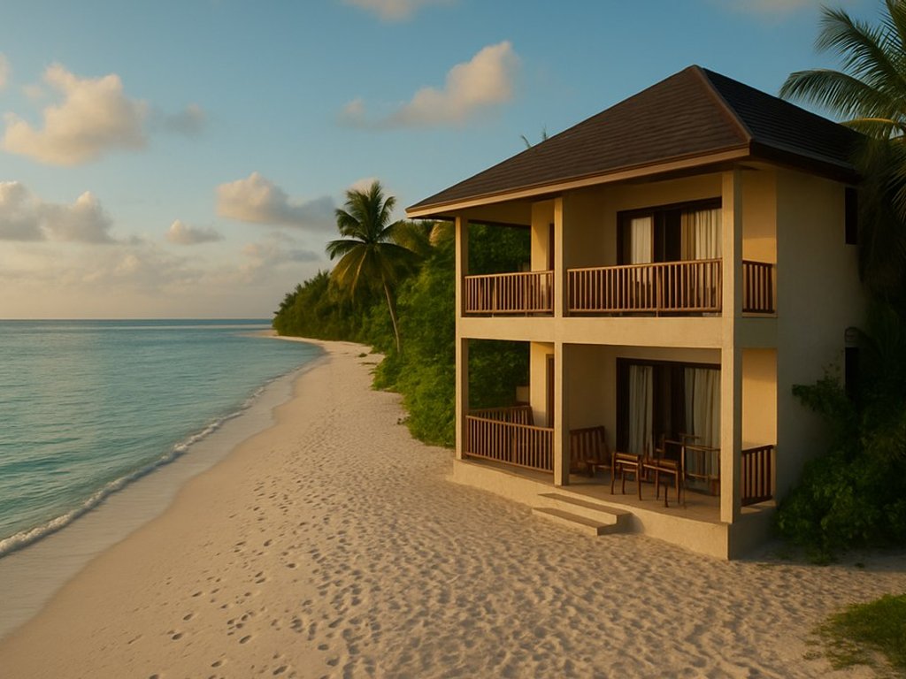 B&B stay at beachfront 4* hotel on Hanimaadhoo atoll, Maldives 🏝️ for €63/double