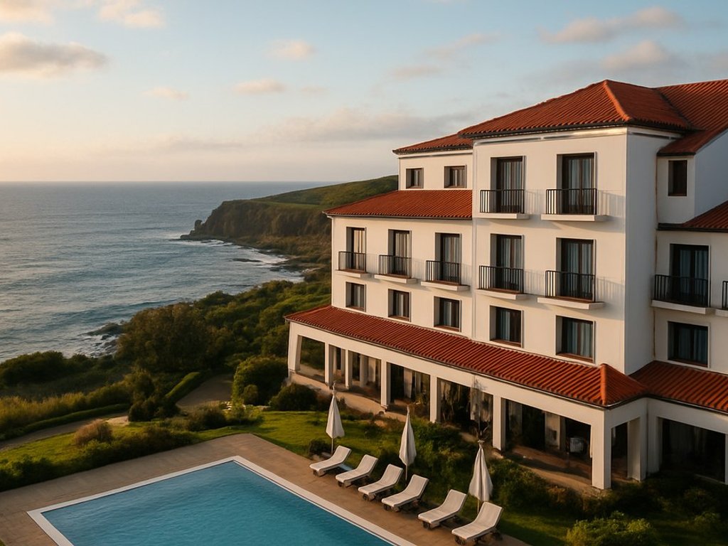 B&B stay at well-rated and ocean view 4* hotel & spa ♨️ on Terceira, Azores for €63/double