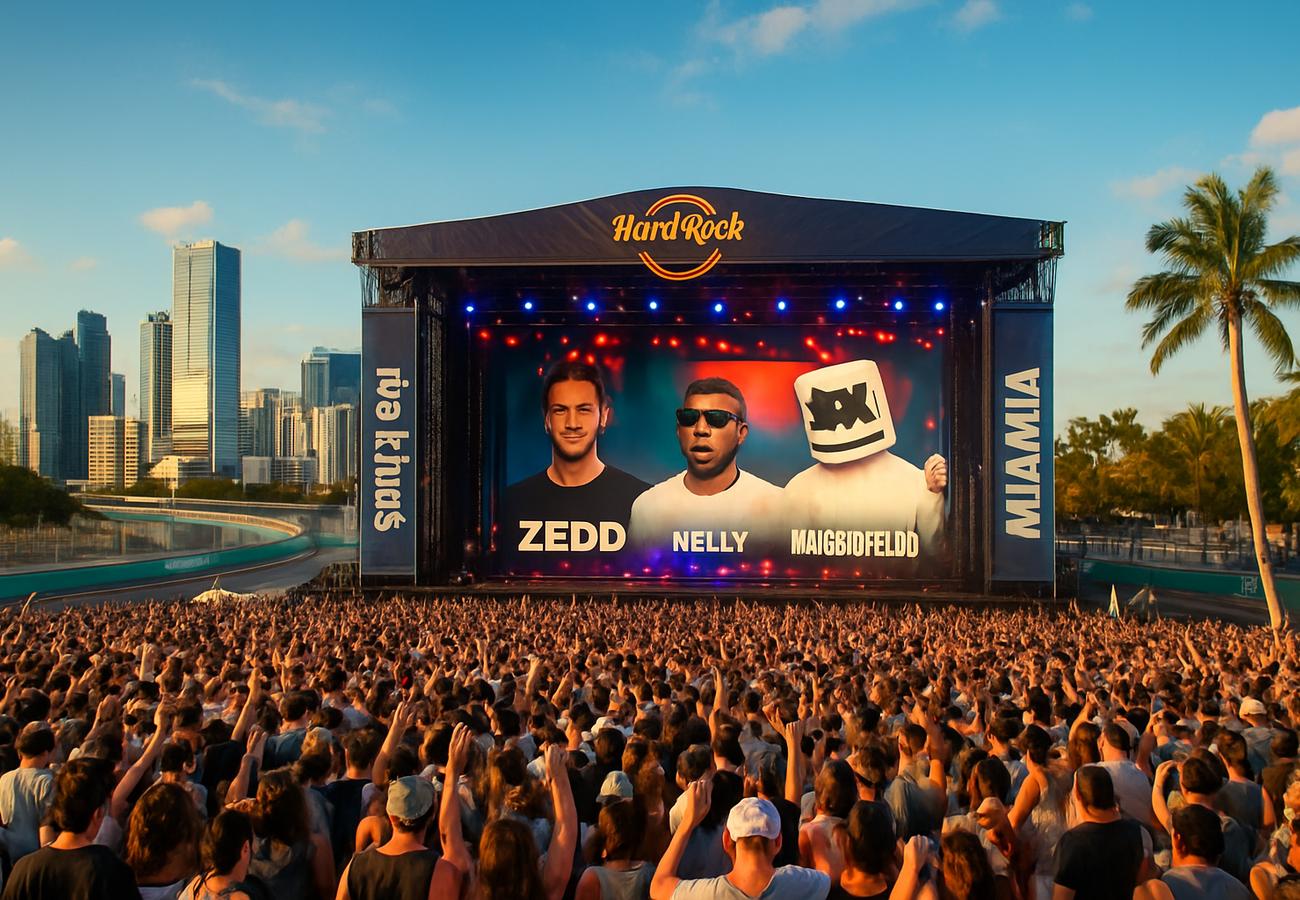 Hard Rock Lights Up Miami Grand Prix 2026 With Zedd, Nelly, Marshmello and More