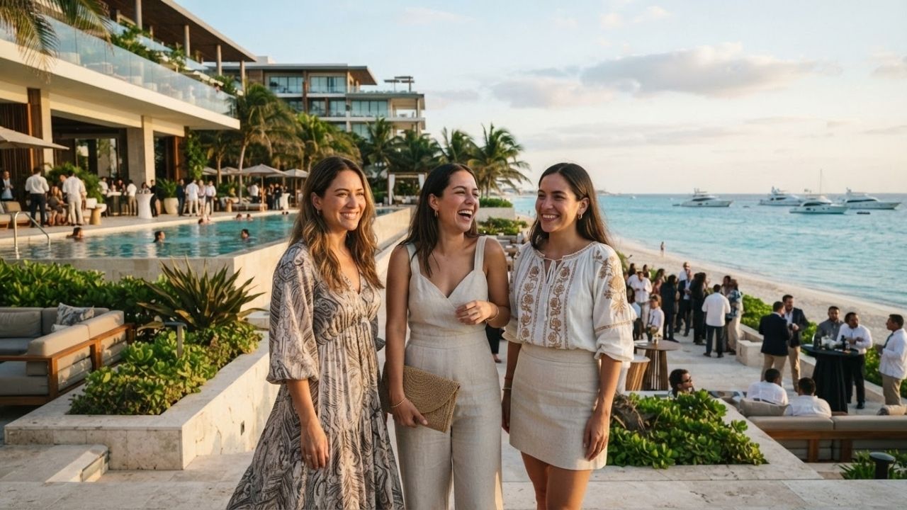 Luxury resort conference facility on beach in Cancun Mexico