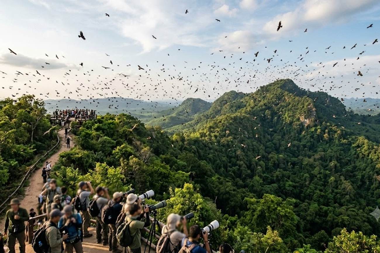 Thousands of Migrating Raptors Transform Chumphon’s Khao Dinsor into Global Wildlife Hub