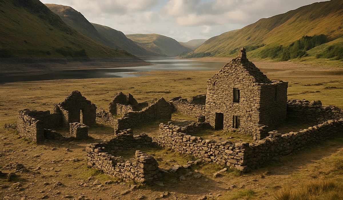 Historic Lake District Village Resurfaces: Mardale Green Emerges from Haweswater