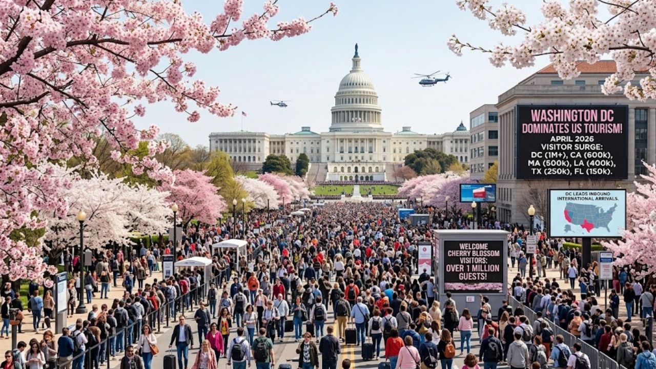 Washington DC Cherry Blossom Festival travel surge and airport chaos