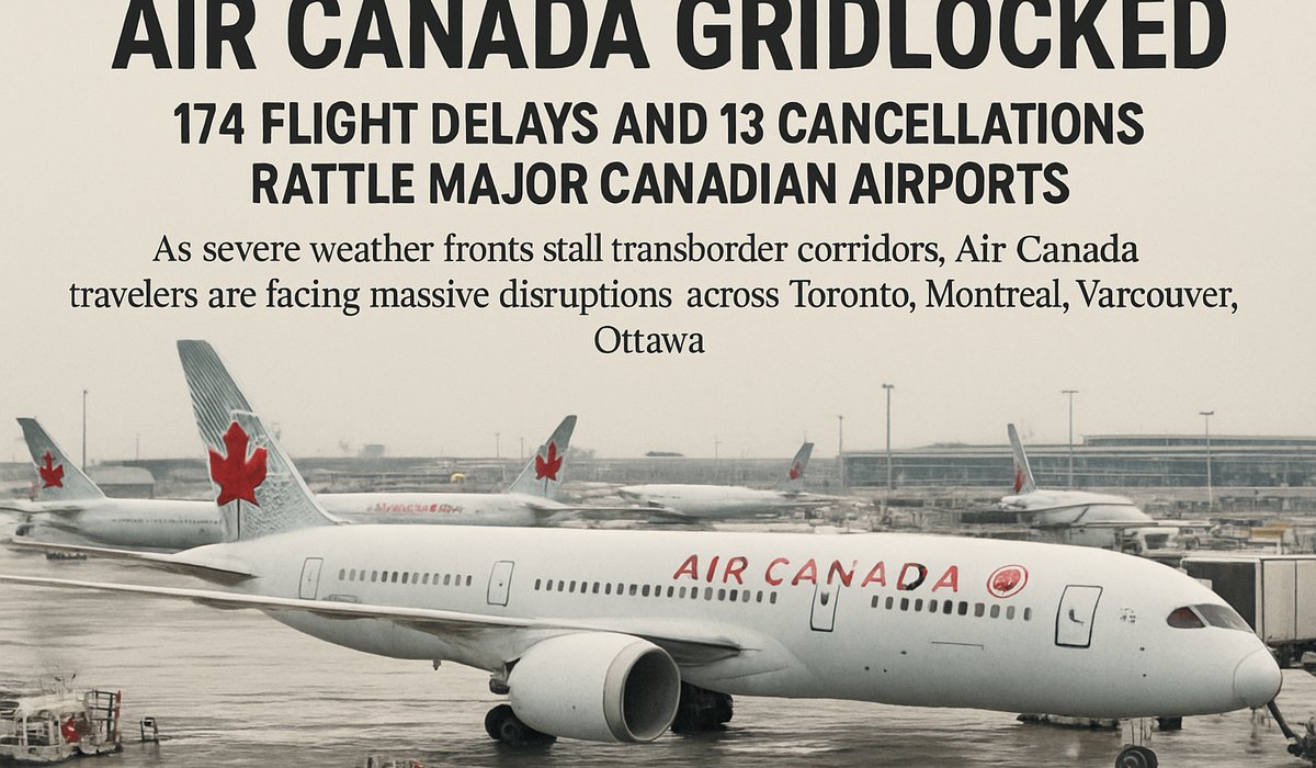 Air Canada Gridlocked: 174 Flight Delays and 13 Cancellations Rattle Major Canadian Airports