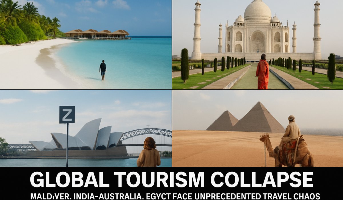 Airport terminal with reduced passenger traffic amid global tourism decline