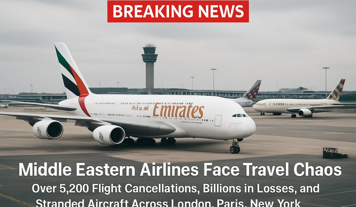 Middle Eastern Airlines Face Travel Chaos: Over 5,200 Flight Cancellations, Billions in Losses, and Stranded Aircraft Across London, Paris, New York