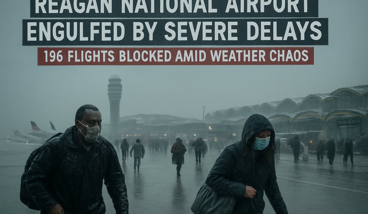 Reagan National Airport (DCA) Engulfed by Severe Delays: 196 Flights Blocked Amid Weather Chaos
