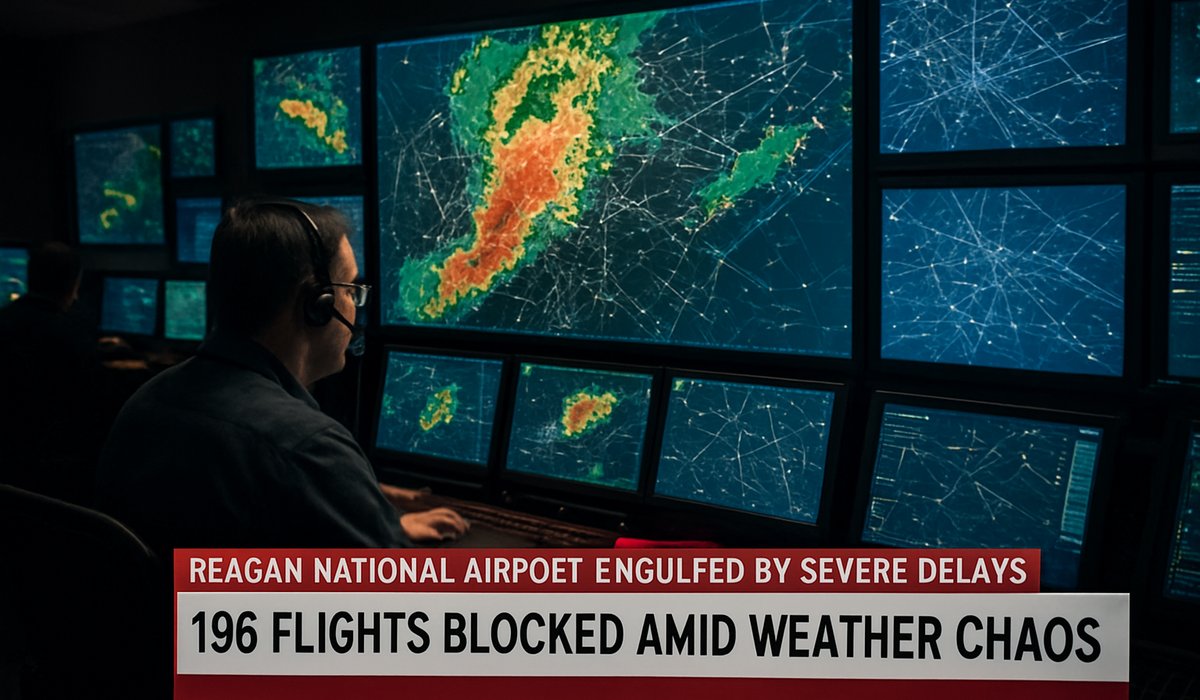 Reagan National Airport (DCA) Engulfed by Severe Delays: 196 Flights Blocked Amid Weather Chaos