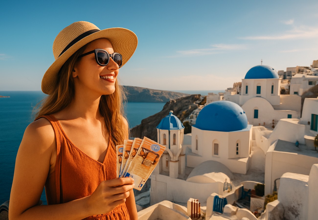 American tourists exploring Greek islands during summer 2026 travel boom