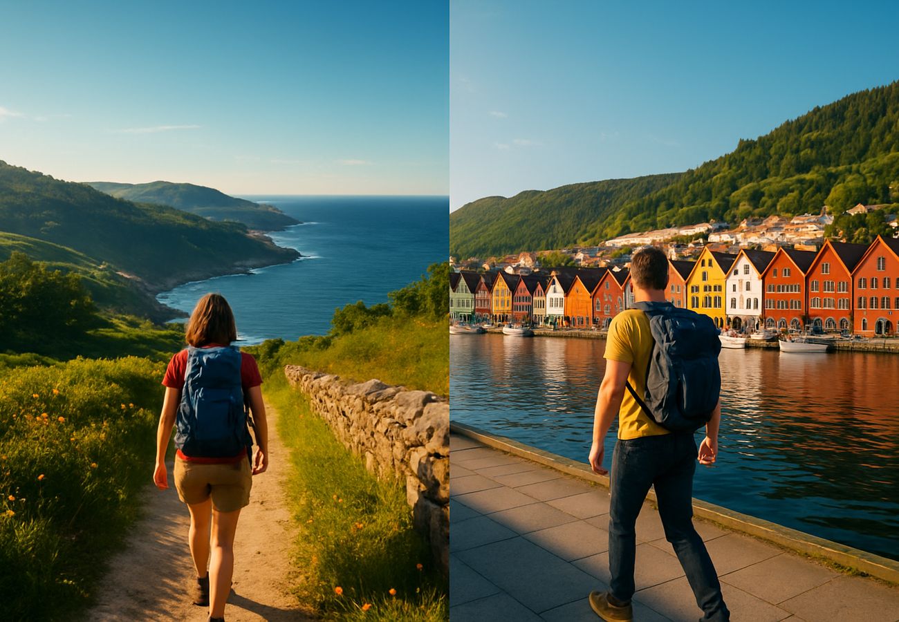 Misty fjords of Bergen and lush green valleys of Galicia side by side