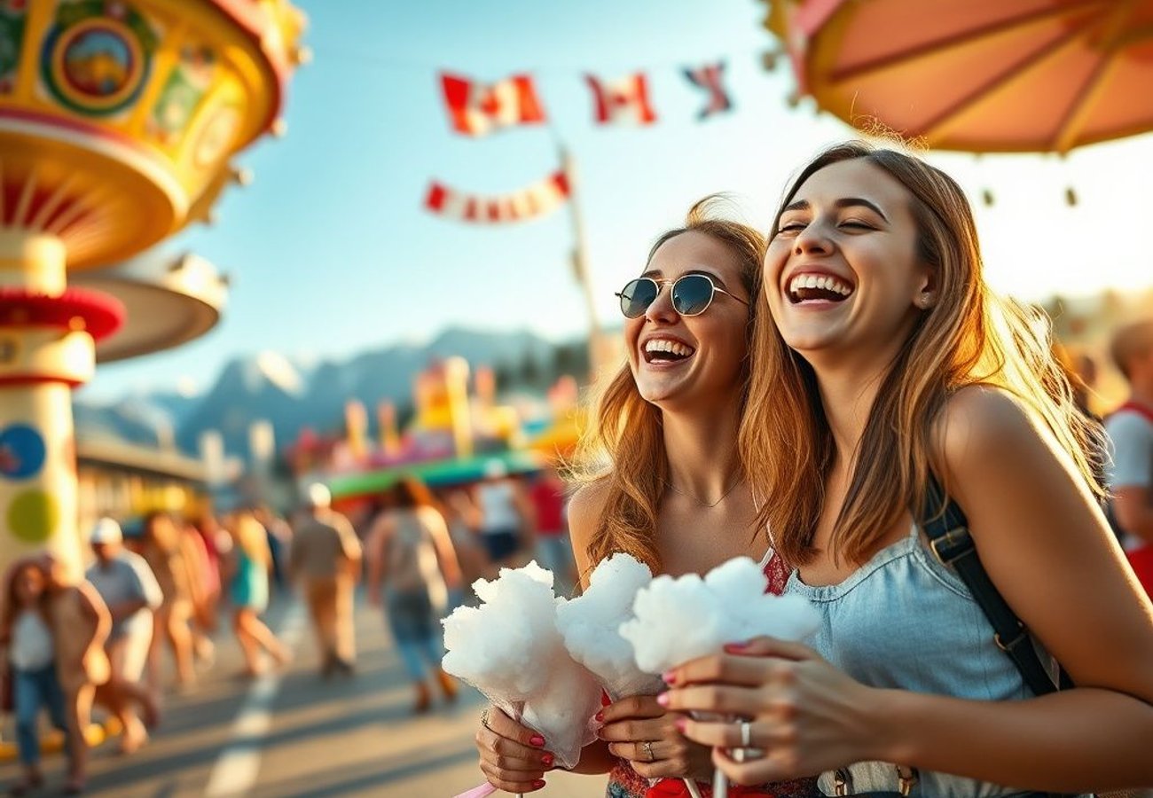 Canada's Wonderland amusement park entrance with families arriving for July 4 Independence Day celebrations