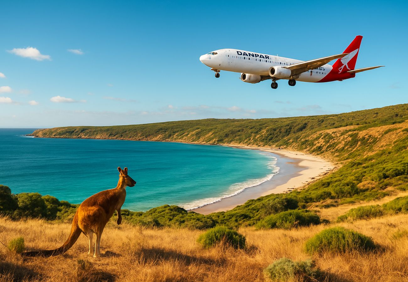 Kangaroo Island wildlife landscape with endemic species and Southern Ocean backdrop
