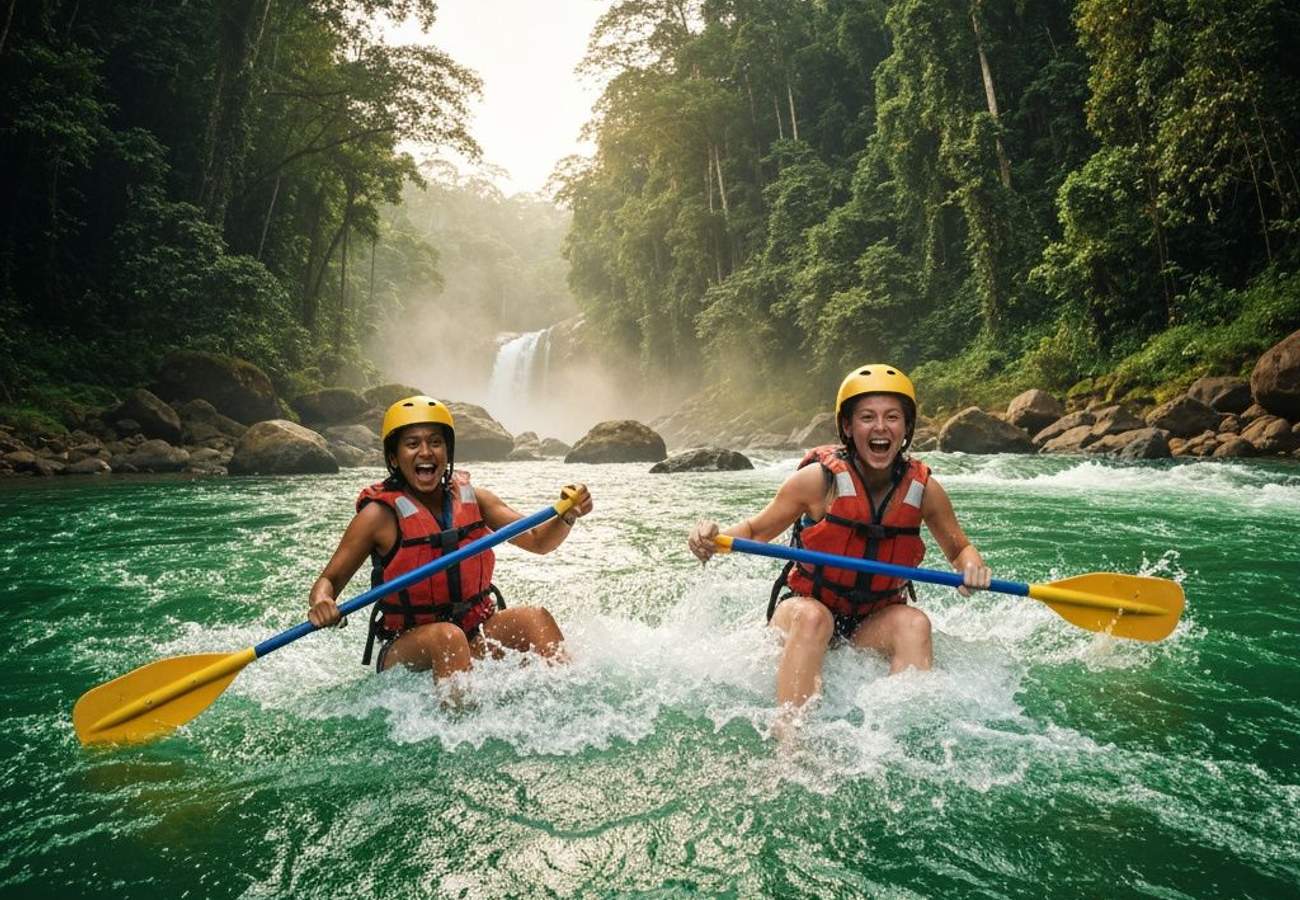 White water rafting and adventure activities along Kelani River in Kitulgala, Sri Lanka