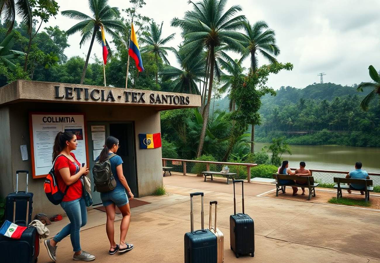Amazon River border region between Peru and Colombia at Leticia and Santa Rosa