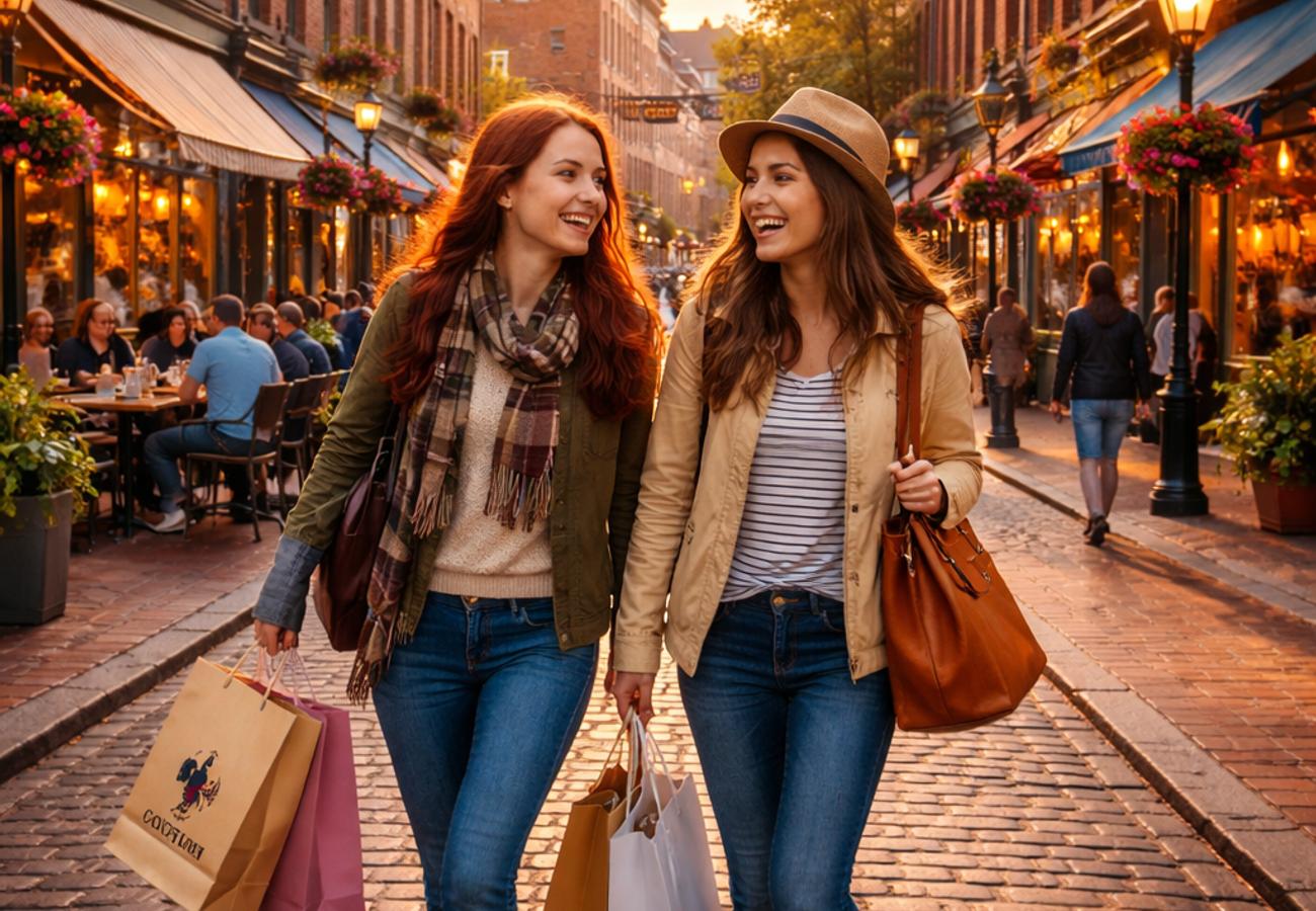 Pedestrian-friendly streets and walkable neighborhoods in Portland, Maine downtown