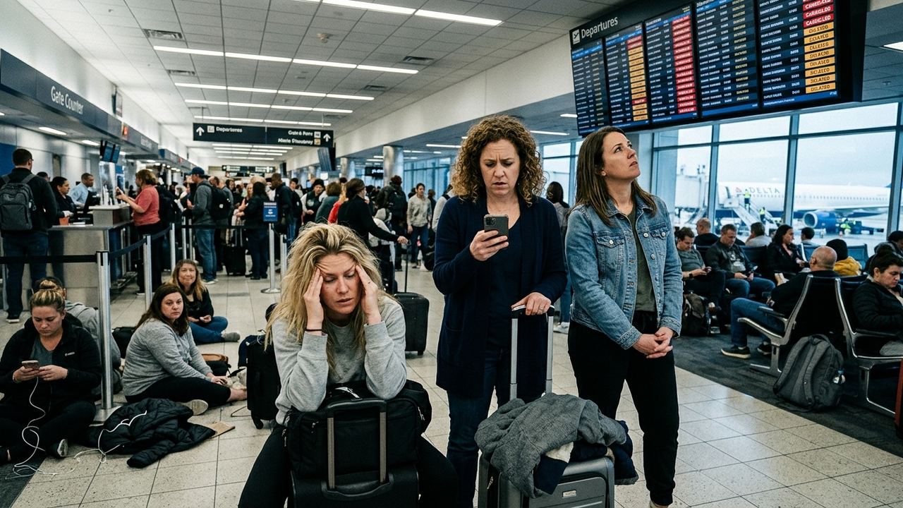 Thousands of Travelers Stranded as 103 Flights Canceled and 3,930 Delayed Across US Hubs Including Boston Logan, JFK, and LAX