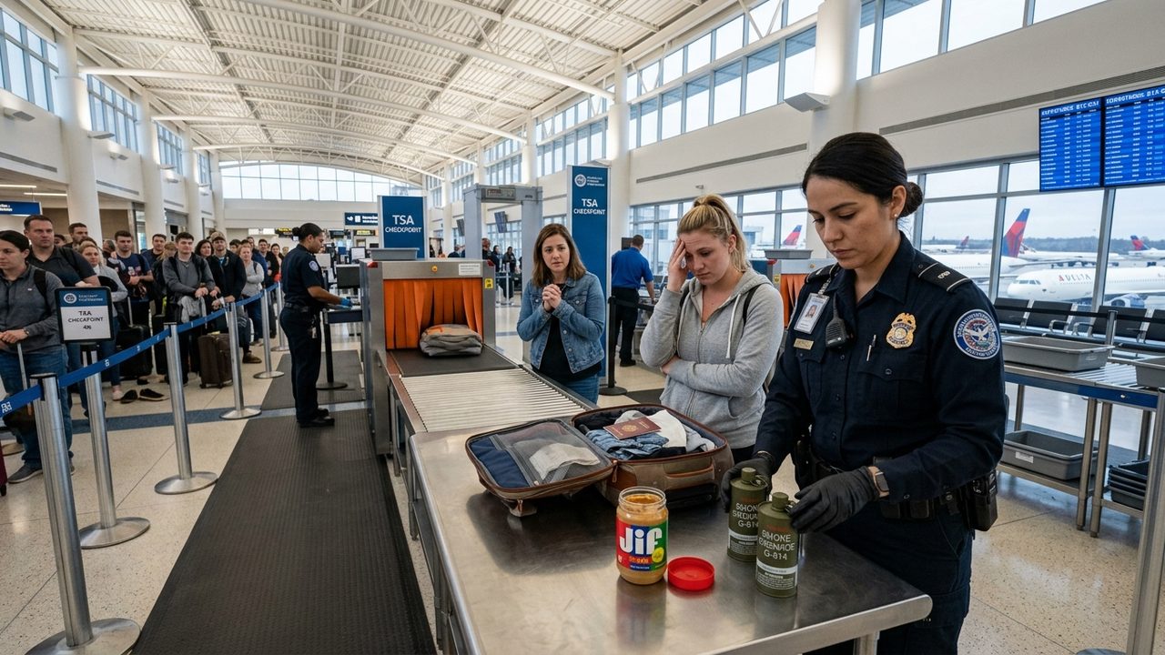 TSA Discovers Two Live Smoke Grenades in Passenger Baggage at US Airport Security Checkpoint, One Concealed Inside Peanut Butter Jar