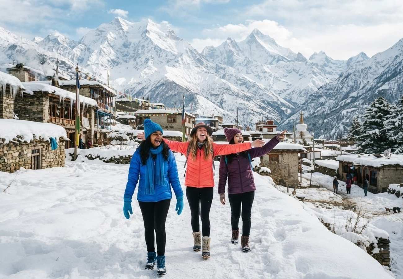 Snow covered peaks of the Indian Himalayas