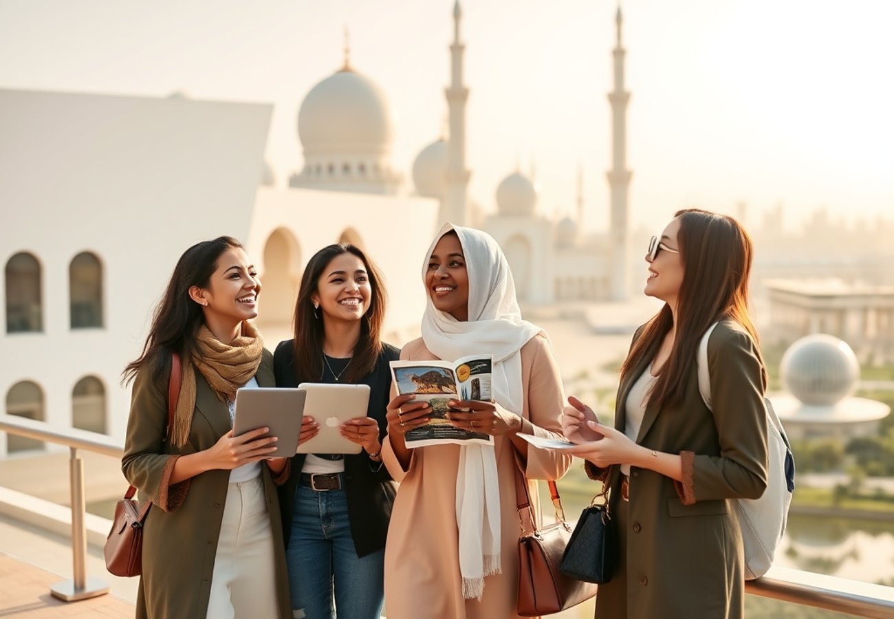 Modern Abu Dhabi skyline featuring cultural landmarks and luxury architecture