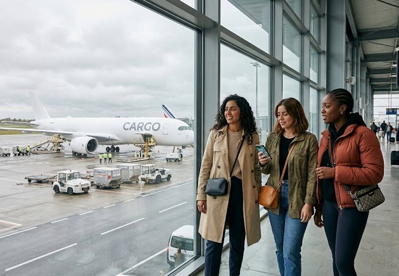 Airbus A350F next-generation freighter aircraft on tarmac