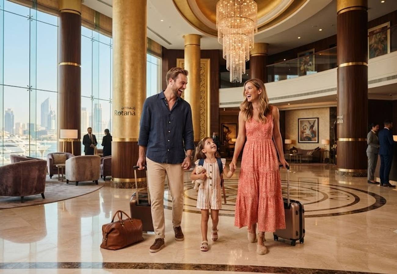 Amwaj Rotana luxury hotel exterior in Dubai