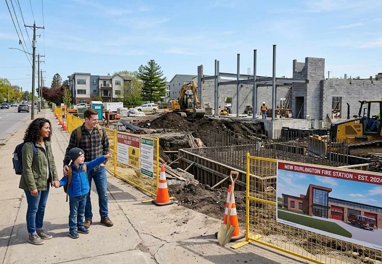 Burlington Fire Station 3 groundbreaking ceremony on North Roosevelt Avenue