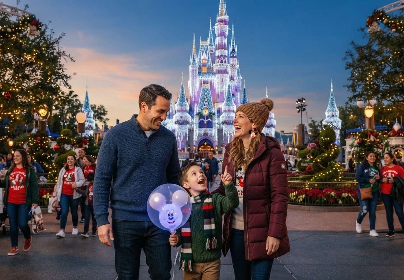 Walt Disney World Resort holiday decorations in Orlando Florida