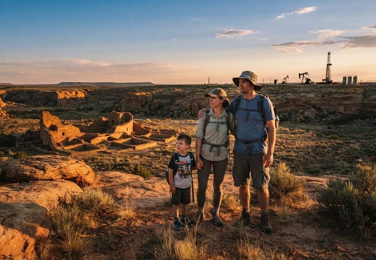 Ancient ruins of Chaco Culture National Historical Park in New Mexico