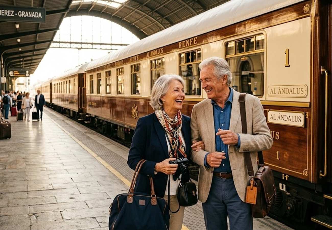 Luxury vintage train carriages of the Renfe Al Ándalus