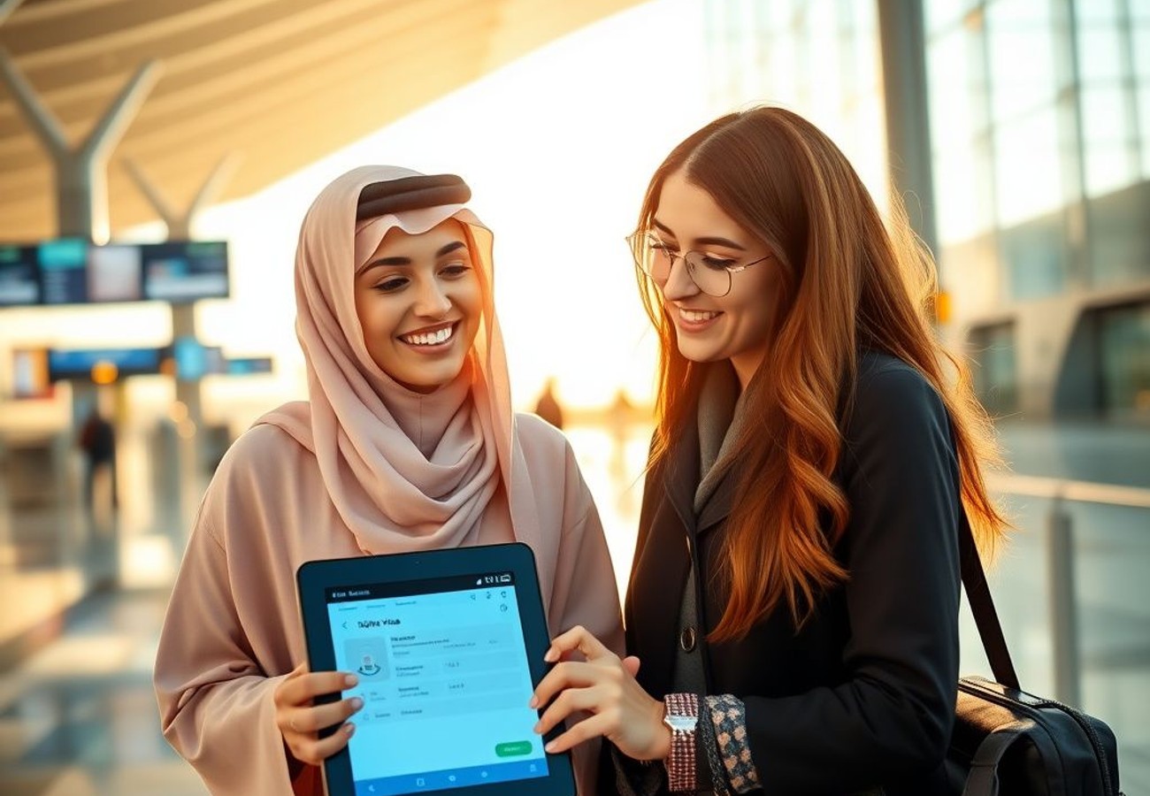 Saudi Arabia tourist visa and travel package conceptual image