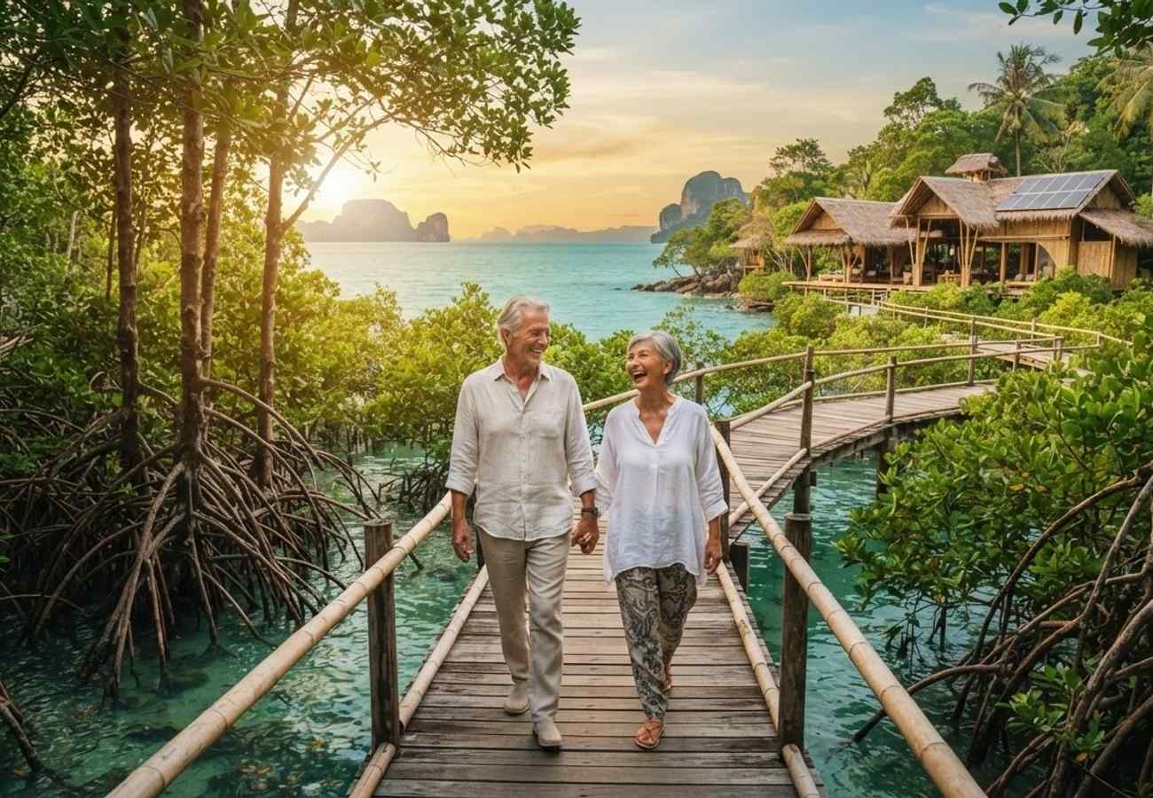 Sustainable tourism landscapes in Southeast Asia featuring Thailand, Indonesia, and Malaysia