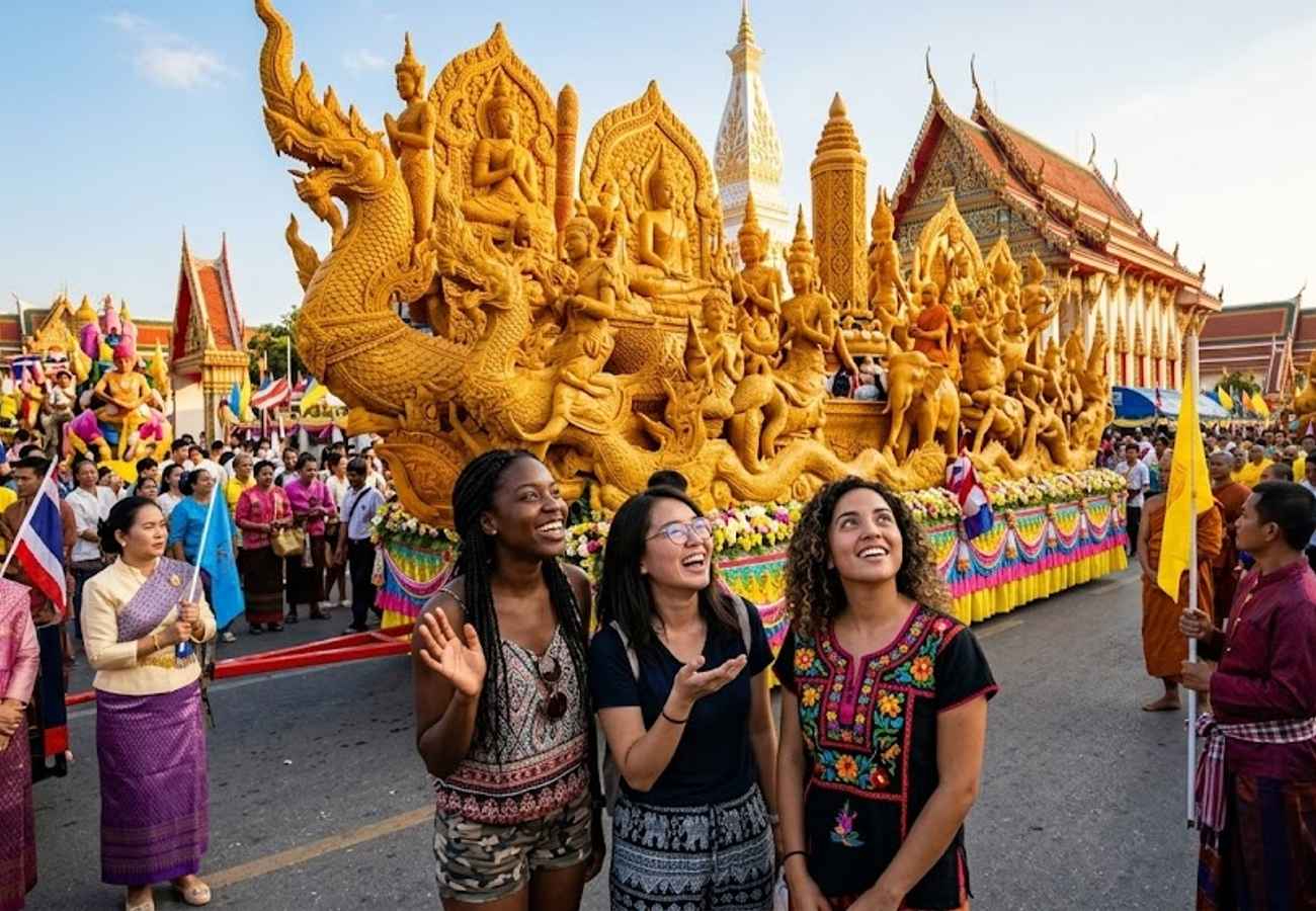 Ubon Ratchathani Candle Procession with giant wax sculptures and international artists