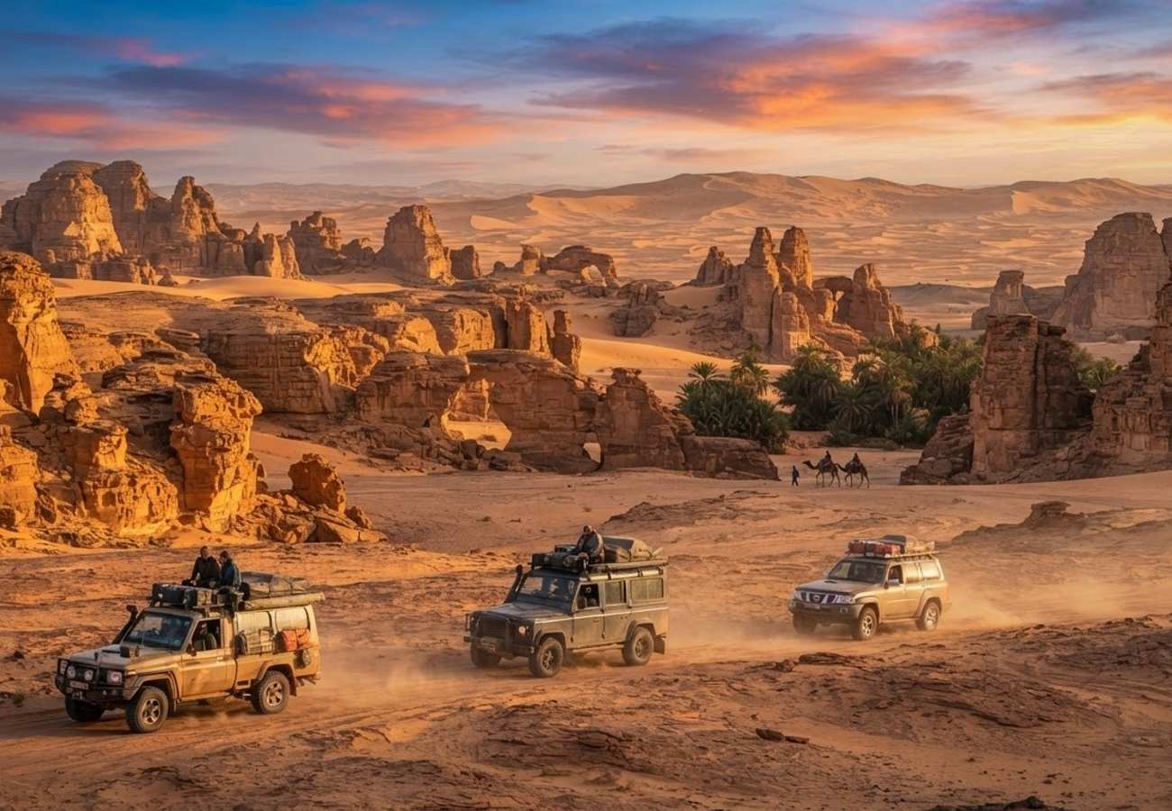 The sandstone landscapes and desert oases of Djanet, Algeria