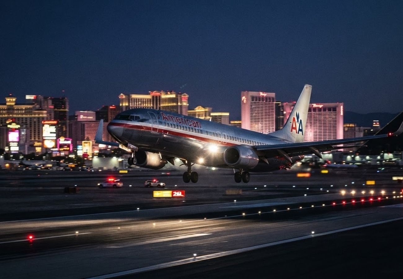 Boeing 737-800 aircraft on tarmac at Harry Reid International Airport