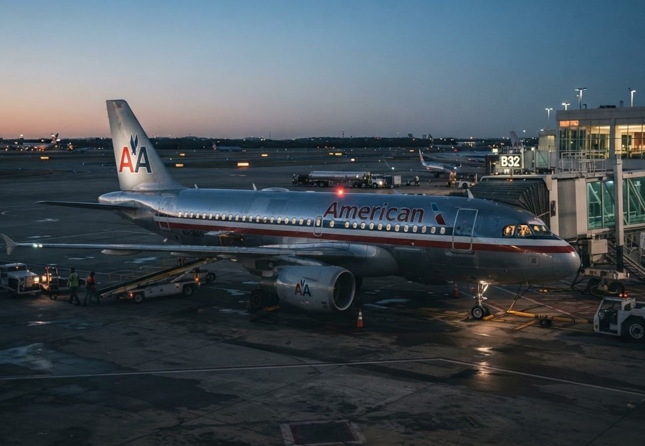 American Airlines Airbus A319 aircraft on tarmac