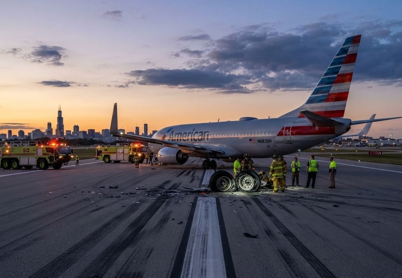 American Airlines Jet Suffers Multiple Tire Blowouts During Landing at Chicago O'Hare in 2026