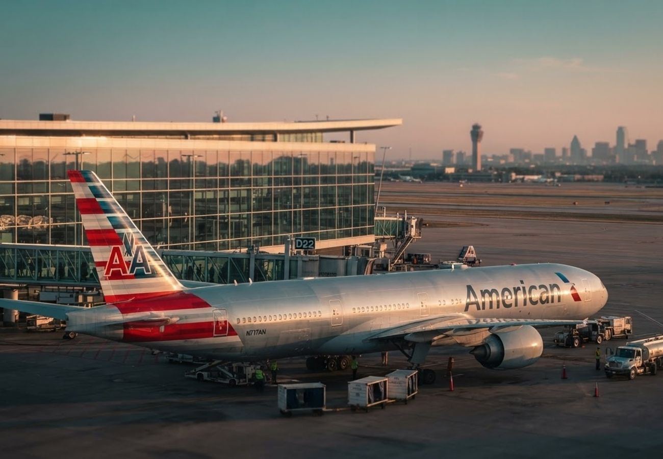 Commercial aircraft on a tarmac representing US legacy carriers