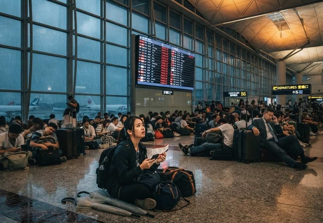 Typhoon Dolphin and Monsoon Rains Trigger Mass Flight Cancellations Across Asia in 2026