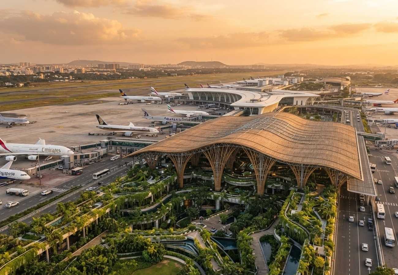 Departures hall at Bengaluru Kempegowda International Airport Terminal 2, the garden terminal handling all international flights