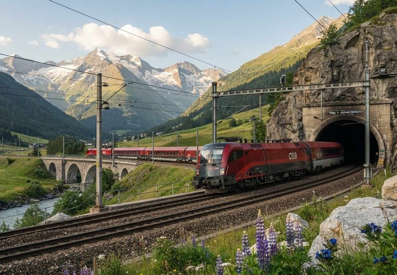 Brenner Railway Alpine corridor connecting Austria and Italy