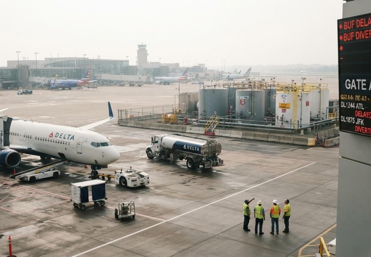 Buffalo Niagara International Airport Fuel System Outage Causes Flight Diversions and Delays in 2026