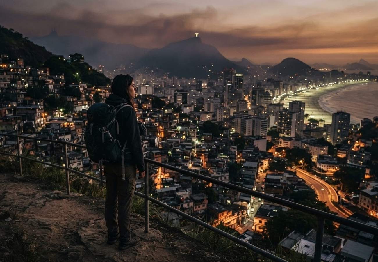 Aerial view of Rio de Janeiro urban landscape