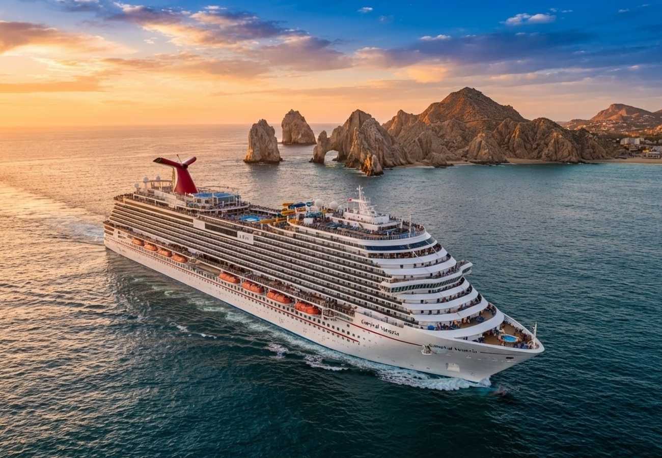Carnival cruise ship docked at Long Beach port